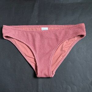 Kona Sol Textured Rose Bikini Bottoms.  Size Medium